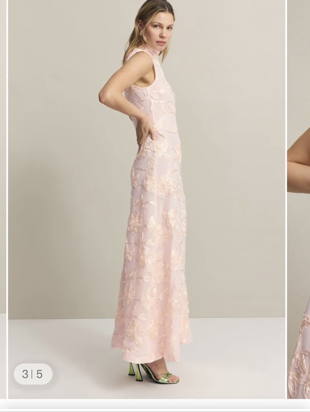 ROTATE | High-Neck Sleeveless Blush Pink Floral Maxi Dress - Picture 4 of 9
